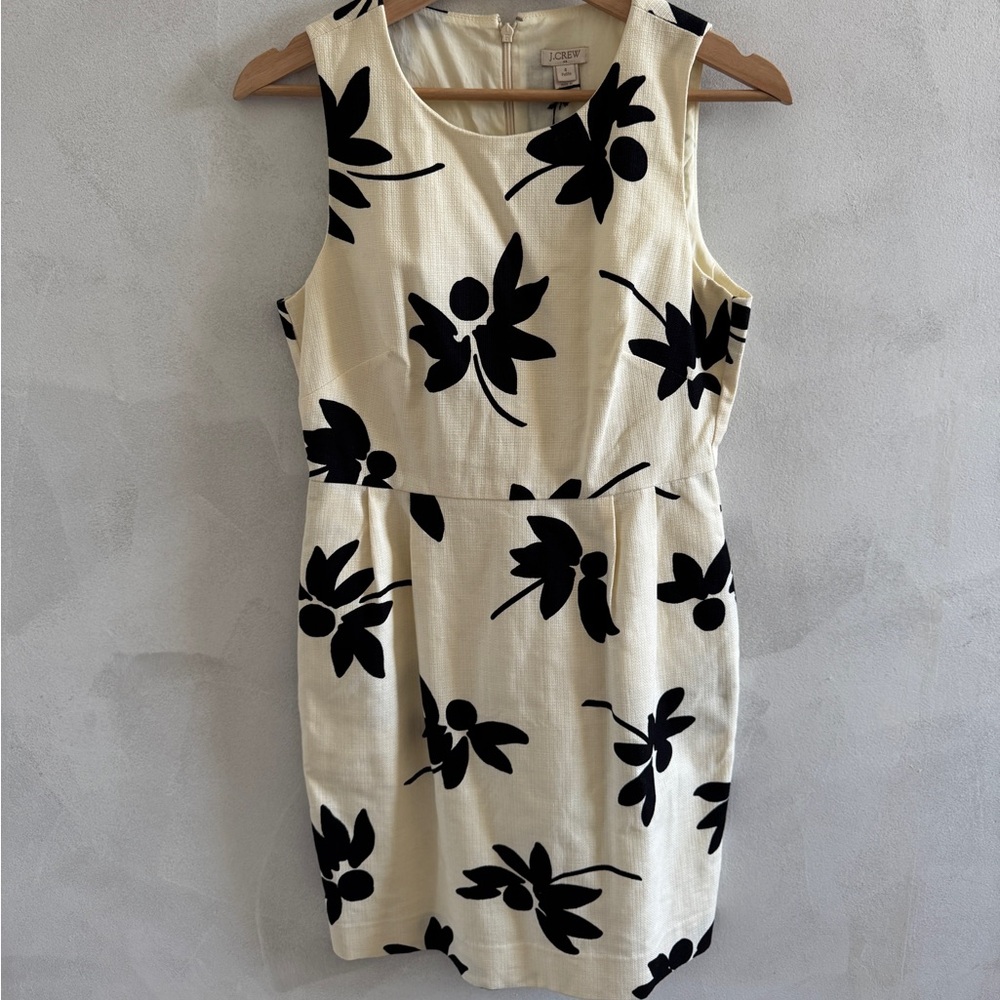 J. Crew - Cream and Black Sheath Mini Dress - Size 4 Petite (NWT)